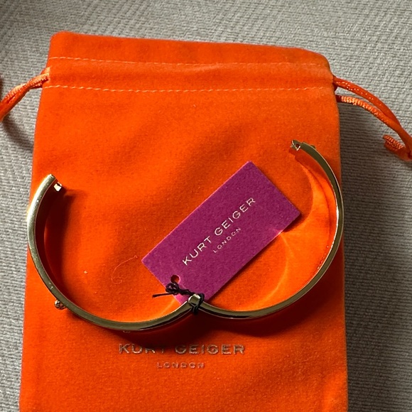 Kurt Geiger Gold-Tone Bangle Bracelet with Crystal Accents - Picture 8 of 11